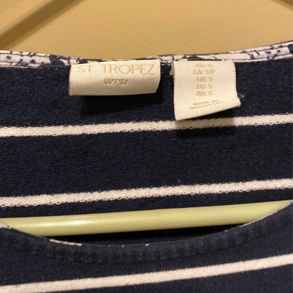 St. Tropez navy striped long sleeve dress - Picture 4 of 5